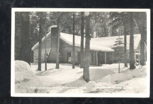 RPPC MILL CREEK CALIFORNIA FIRE MOUNTAIN LODGE WINTER SNOW REAL PHOTO POSTCARD