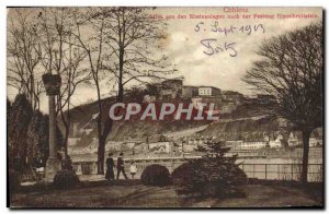 Postcard Old Coblenz Aus Den Rheinanlagen Nach Der Festung Ehrenbreitstein