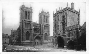 uk14066 st augustines gateway and bristol cathedral real photo uk