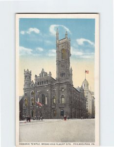 Postcard Masonic Temple, Philadelphia, Pennsylvania