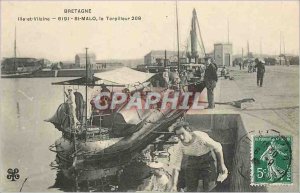 Postcard Old Saint Malo Ille et Vilaine The Torpedo Boat 209