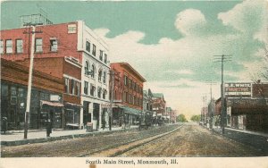 Vintage Postcard; So Main Street Scene Monmouth IL Warren County, Wheelock