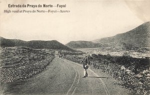 AÇORES FAYAL PORTUGAL~ESTRADA (HIGH ROAD) da PRAYA do NORTE~1910s PHOTO POSTCARD