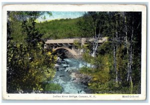 c1920's Indian River Bridge Grove View Canaan New Hampshire NH Unposted Postcard