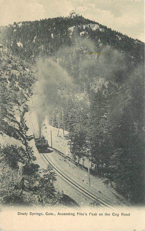 Ascending Pikes Peak C-1905 Shady Springs Colorado Cog Road undivided 5979