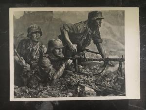 Mint Germany Army Wehrmacht Artist Postcard Soldiers Attack Machine Gun Hoffman