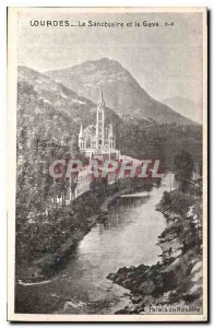 Old Postcard Lourdes Sanctuary and the Gave