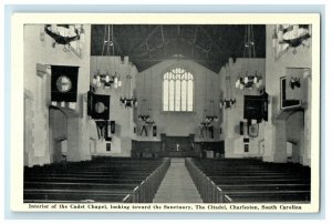 c1940's Interior Of Cadet Toward Sanctuary Charleston SC Vintage Postcard 