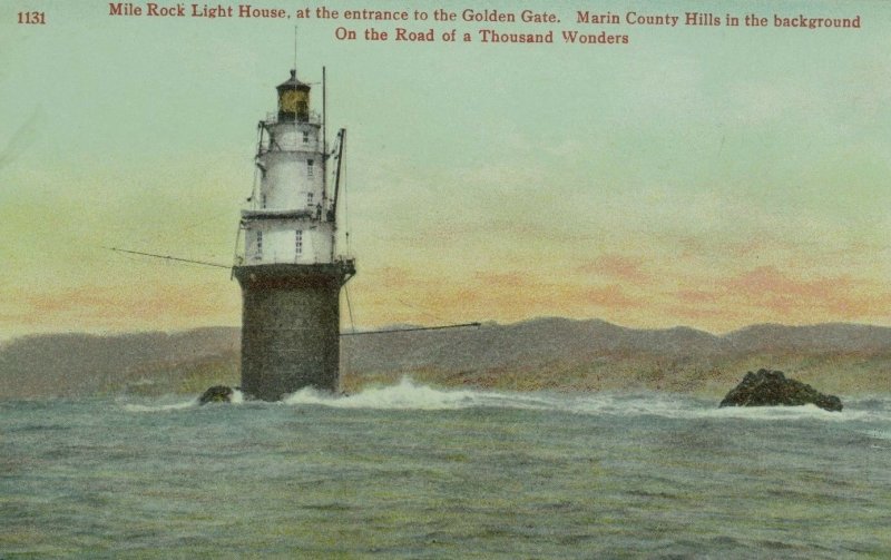 C.1910 Mile Rock Light House, San Francisco, Cal. Vintage Postcard P105