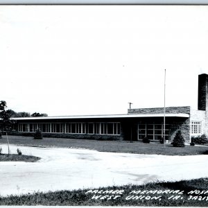 c1950s West Union, IA RPPC Palmer Memorial Hospital Real Photo Postcard Car A104