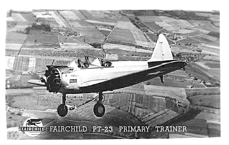 Fairchild PT-23 Primary Trainer, Real Photo Postcard