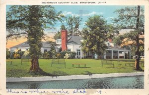 Shreveport Louisiana 1931 Postcard Broadmoor Country Club