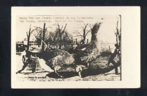 RPPC VAN BUREN ARKANSAS TURKEY HUNTING EXAGGERATION REAL PHOTO POSTCARD