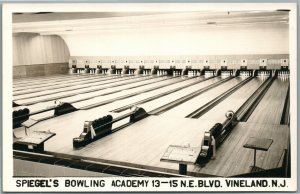 VINELAND NJ SPIEGEL'S BOWLING ACADEMY VINTAGE REAL PHOTO POSTCARD RPPC