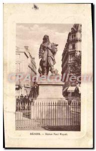 Postcard Old Statue Paul Riquet Beziers