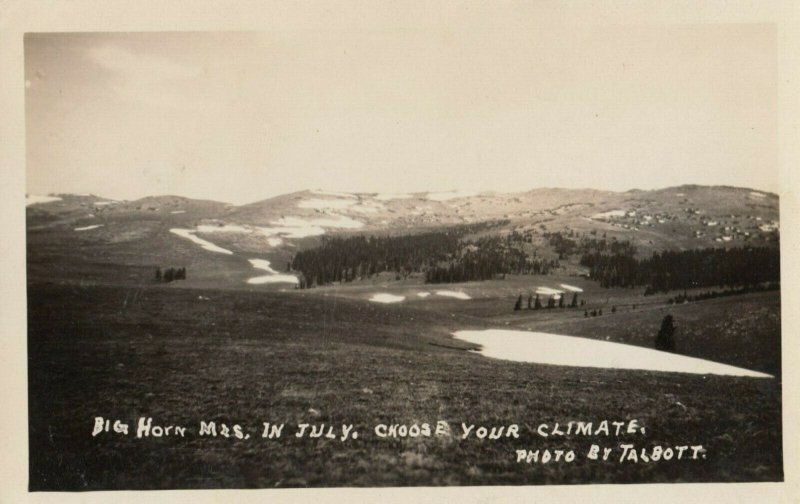 RP: BIG HORN MTS , MONTANA, 1910-20s; Choose your Climate