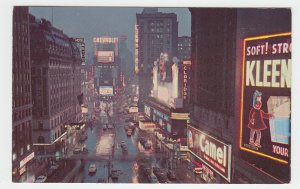 P2314 vintage postcard  many signs chevy & camel etc time sq new york