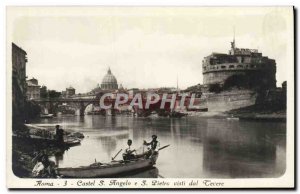 Old Postcard Roma Castel S Angelo e S Pietro dal Tevere visit