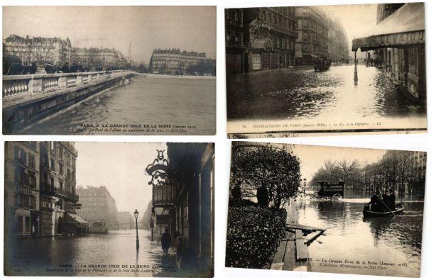 FRANCE FLOODS, INDONATIONS 1910, FRANCE 300 CPA