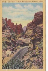 Queen Creek Gorge Globe-Miami-Superior Highway Arizona Curteich