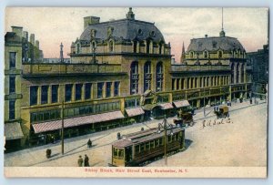 Rochester New York NY Postcard Sibley Block Main Street East Scene 1907 Antique