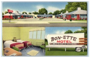 c1940 Motel Bon Ette & Restaurant Multiview Statesboro Georgia Vintage Postcard