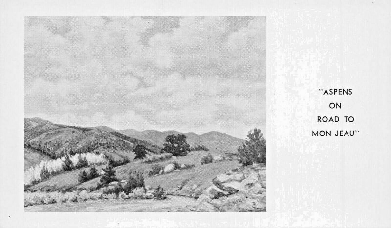 RUIDOSA NM~ASPENS ON ROAD TO MON JEAU~ARTIST KATHYRNE HAIL TRAVIS POSTCARD