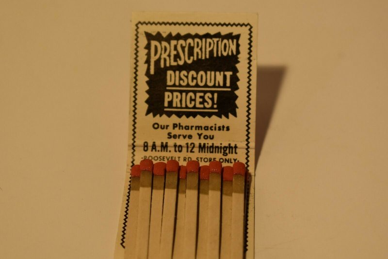 Golden Rexall Drugs Discount Prescriptions Berwyn Westchester Illinois Matchbook