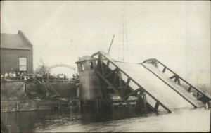 Collapsed Bridge - Somewhere in Alaska I Think c1910 Real Photo Postcard