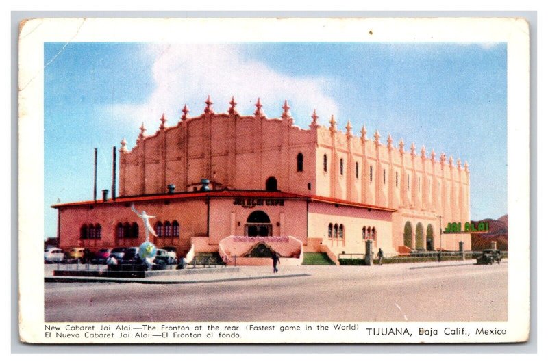 Fronton Palacio Palace Jai Alai Stadium Tijuana Mexico UNP WB  Postcard Y17