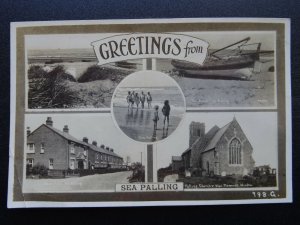 Norfolk SEA PALLING 5 Image Multiview c1920s RP Postcard by The Bell Series