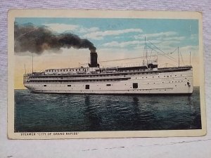 Boat Ship Steamer City of Grand Rapids C. T. American Art postcard