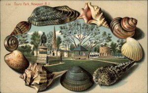 Newport Rhode Island RI Touro Park Seashell Border c1910 Vintage Postcard