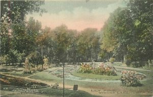 Lily Pond hand colored Winona Lake Indiana Devener 1910 Postcard 20-9460