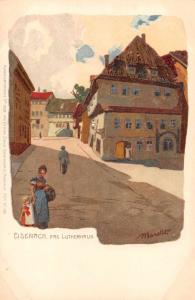 Eisenach Thuringia Germany street scene das Lutherhaus antique pc Z25216