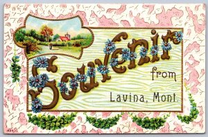 K49/ Lavina Montana Postcard 1910 Greetings from Lavina Montana 125