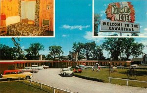 Peterborough Ontario Canada autos Kawartha Motel Postcard Roadside 21-6882