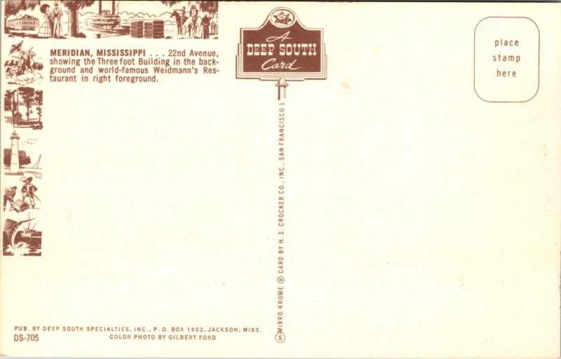 Postcard 22nd Avenue in Meridian, Mississippi