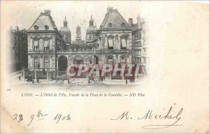 Postcard Old Lyon City Hall Facade of the Place de la Comedie (map 1900)