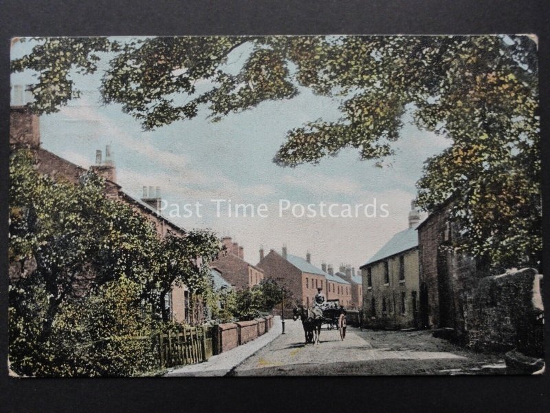 Yorkshire UNKNOWN VILLAGE SCENE shows Milk Cart c1916 Postcard by Valentine