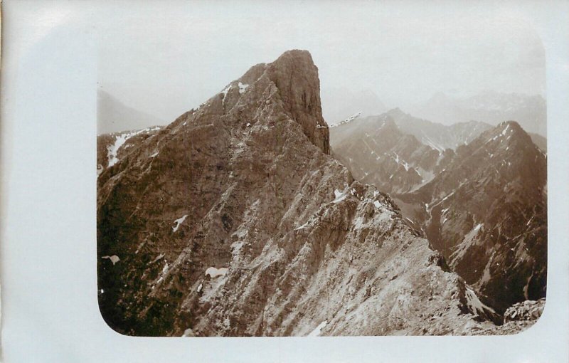 Austria Alpine mountaineer vintage photo postcard summit peak mountains scenic