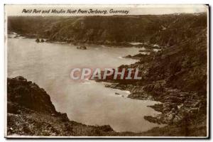 Postcard Old Port and Petit Moulin Huet from Jerbourg Guernsey