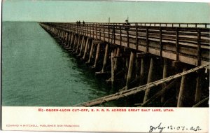 Ogden-Lucin Cut-Off Southern Pacific Great Salt Lake UT UDB c1907 Postcard C35