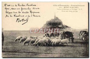 Old Postcard Botrel Mont St Michel Sheep Cows