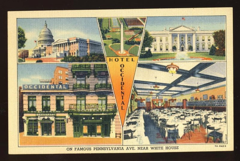 Washington, DC Postcard, Hotel Occidental Multi-View