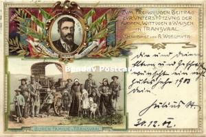 BOER WAR, President De Wet, Boer Family in Transvaal, Poor Support 1902 Embossed