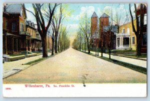 1910 Wilkes-Barre Pennsylvania Postcard South Franklin St road Building Unposted