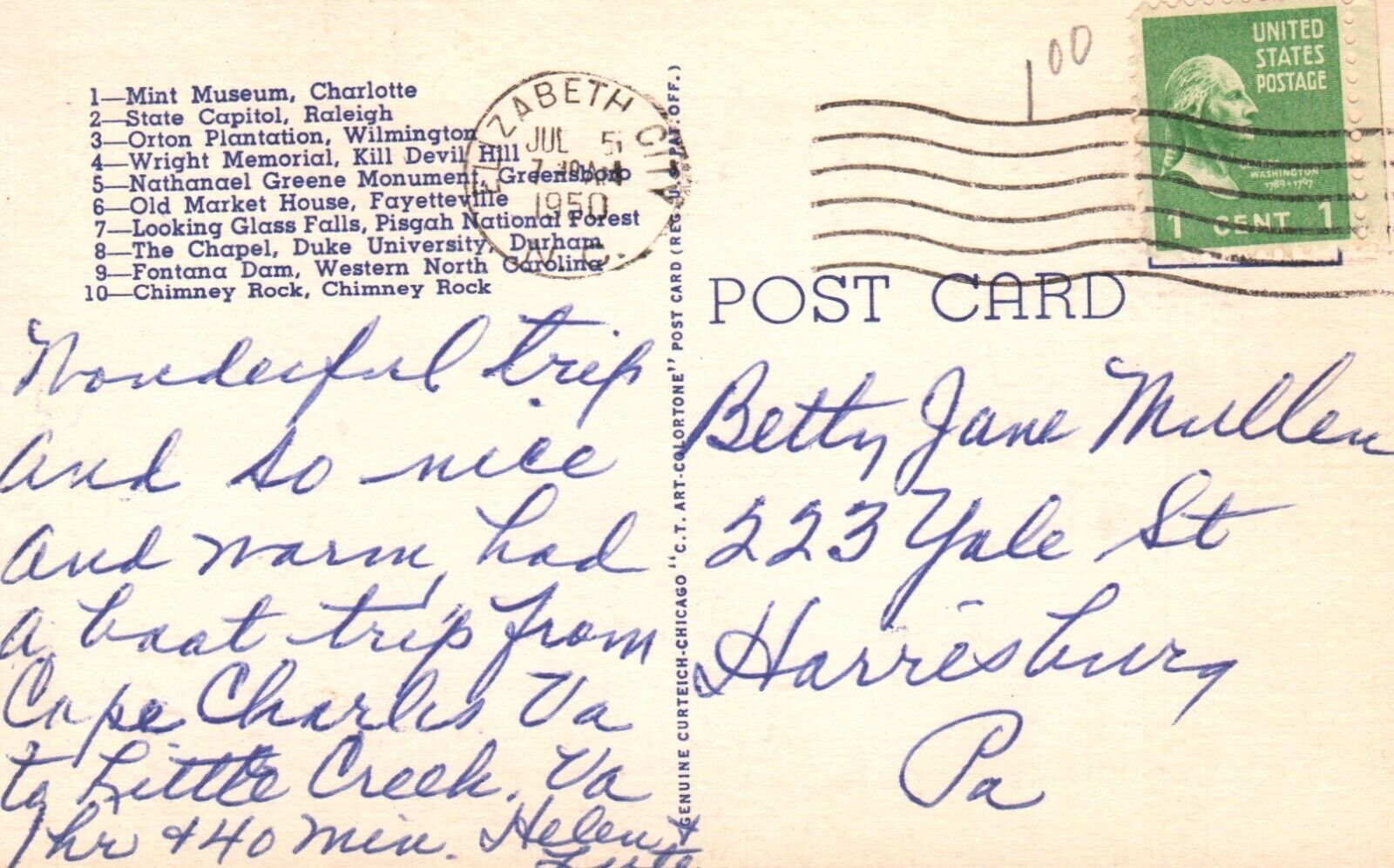 Postcard NC North Carolina State Map Multi View 1950 Linen Vintage PC H2513 | United States ...