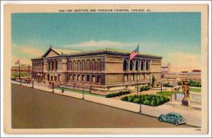 Art Institute & Ferguson Fountain, Chicago Ill