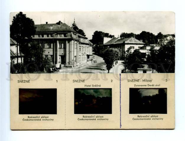 164163 Czech Republic SNEZNE Hotel postcard 1967 year 3 SLIDES